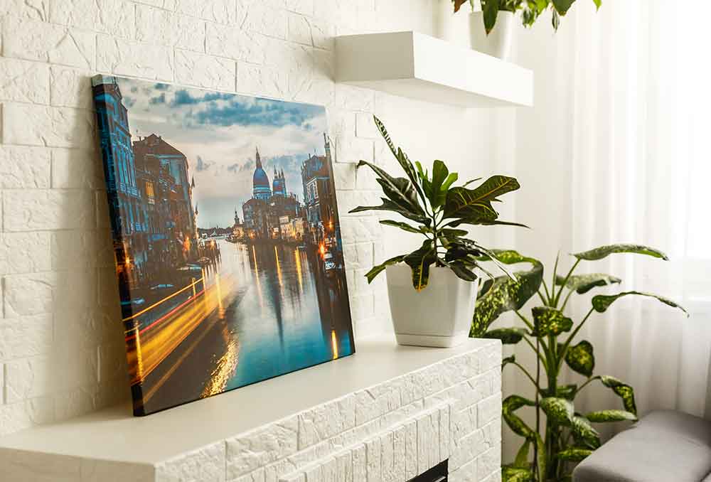 customized canvas photo printing services and wood framing water-proof resistance.
